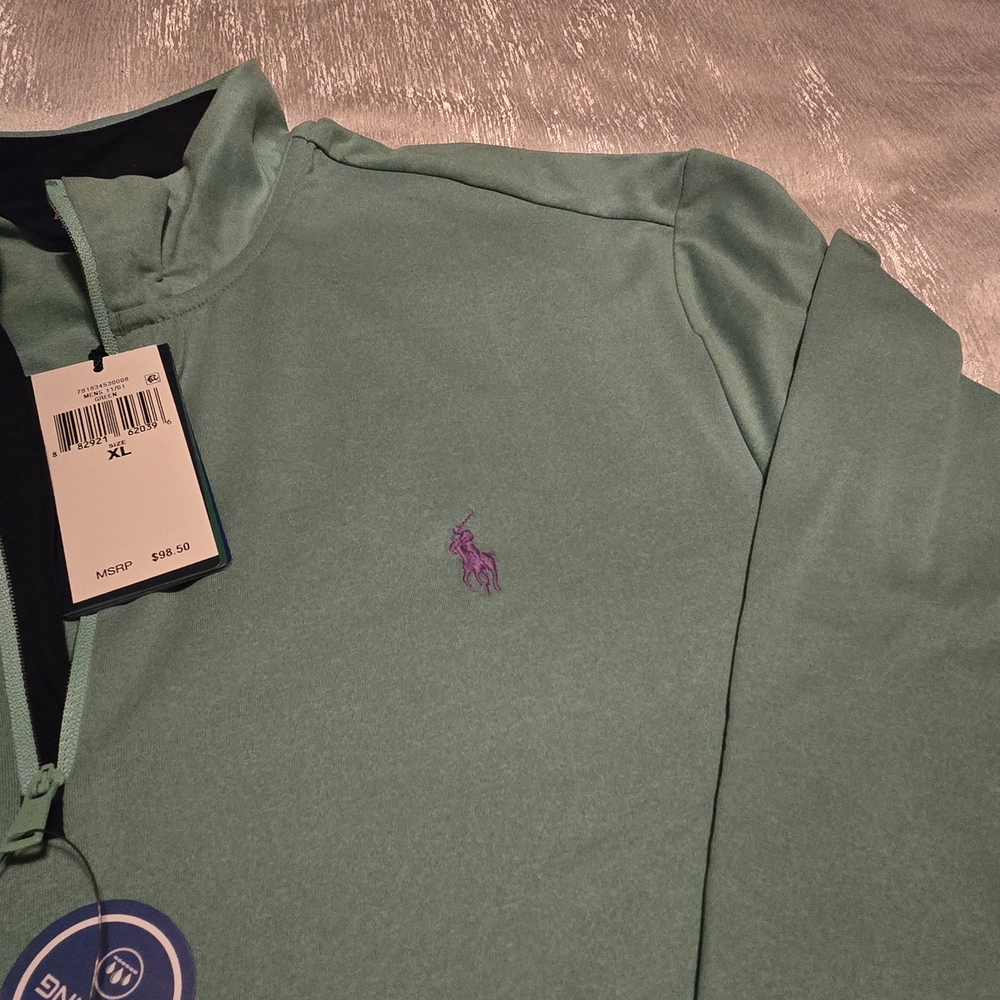 Polo Golf Ralph Lauren Mens Quarter Zip Performance Golf Pullover Top - XL - Picture 7 of 9